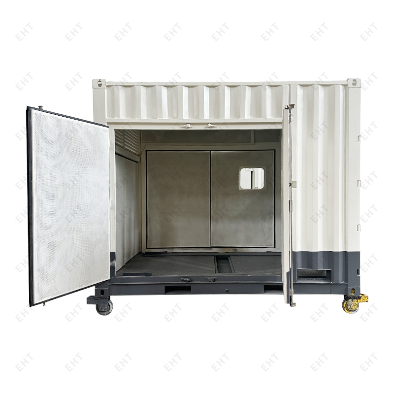 油水収集システムを備えたカスタム 12 フィート エアコンプレッサー エンクロージャ