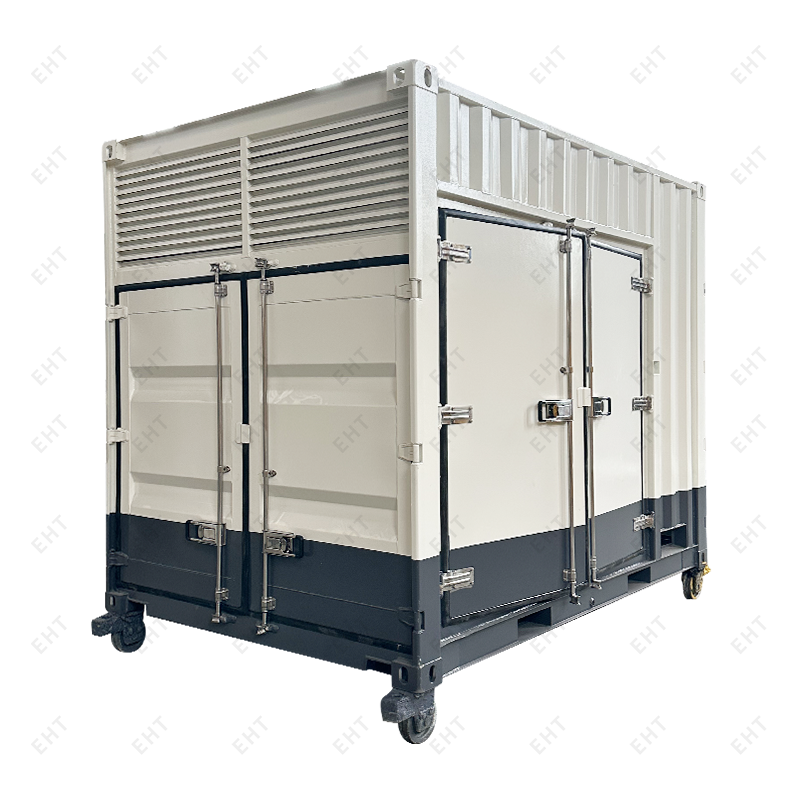 油水収集システムを備えたカスタム 12 フィート エアコンプレッサー エンクロージャ